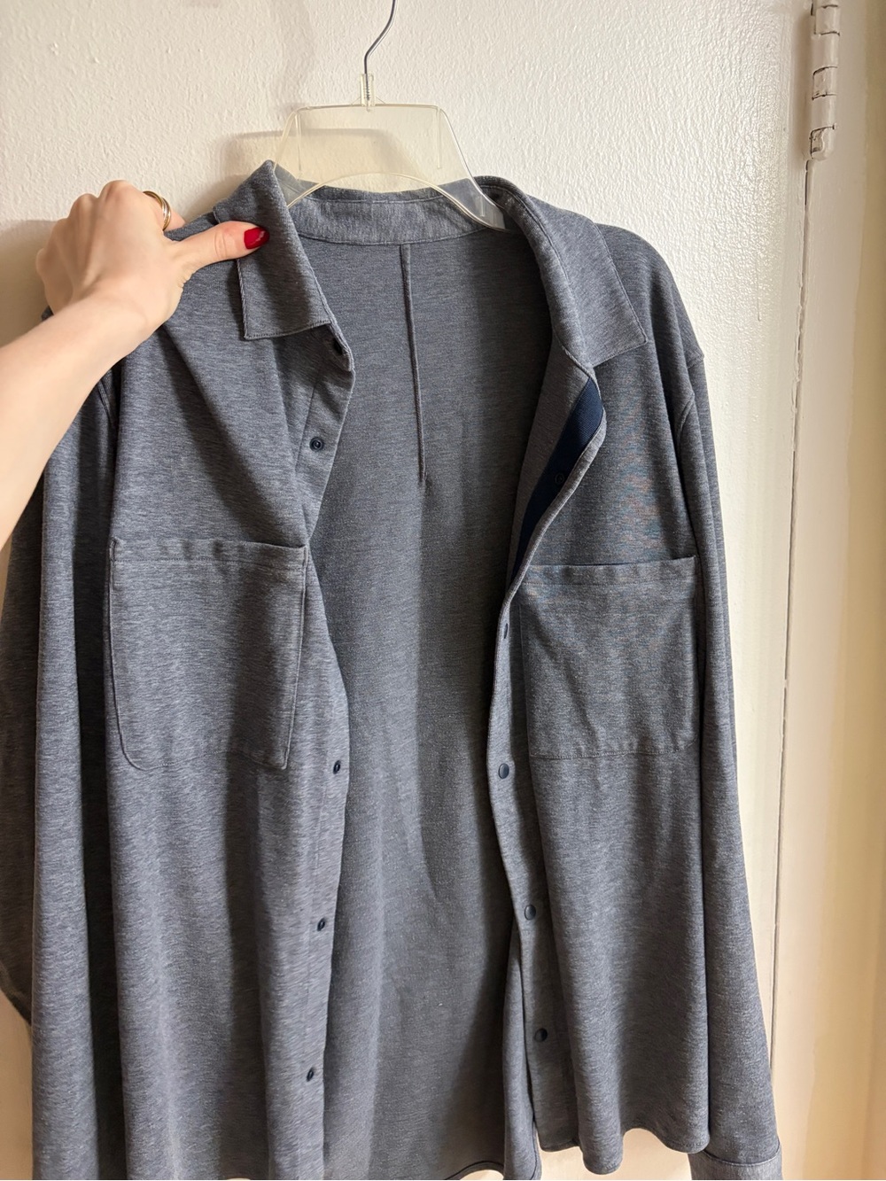 Lululemon athletica Charcoal Gray Button-Front Shirt